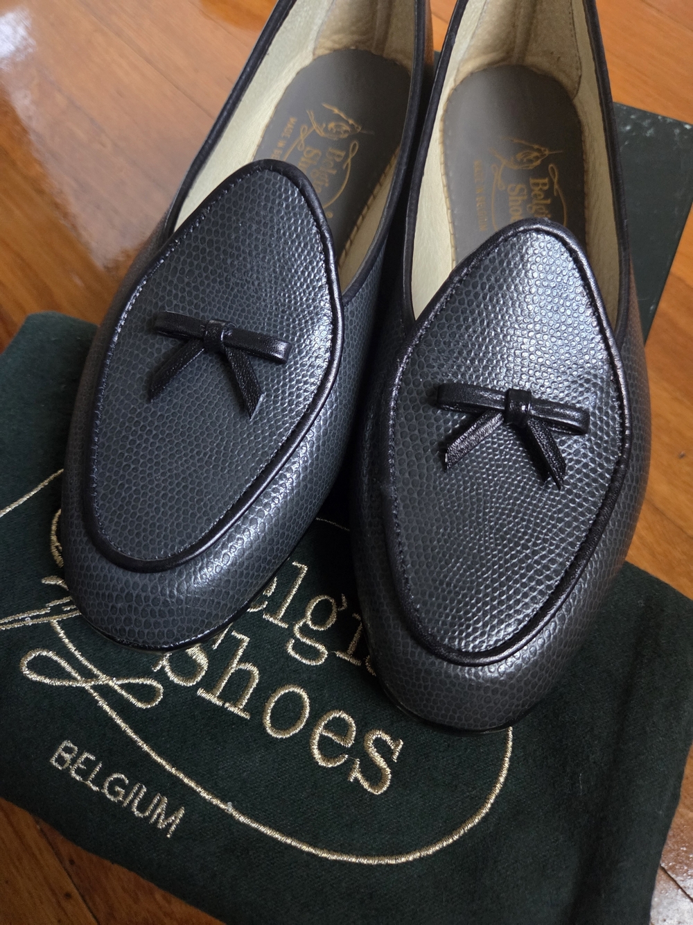 100% authentic Belgian Shoes. Brand new, never worn, with original box and packa